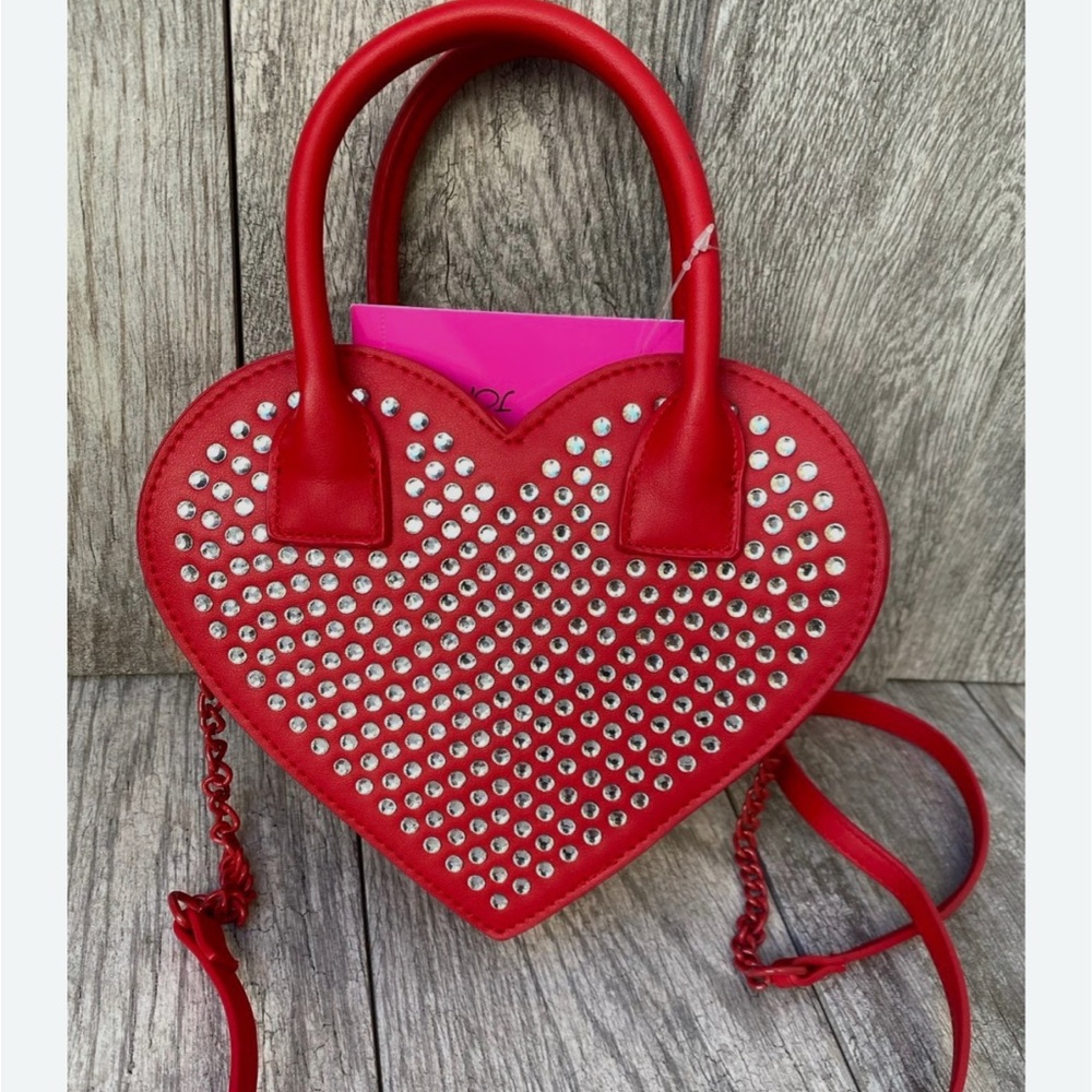 NWT Betsey Johnson Valentines Red Heart Rhinestone’s Crossbody Handbag